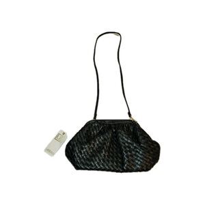 Urban Expressions Black Shoulder Strap Clutch Purse Woven NWT Cute